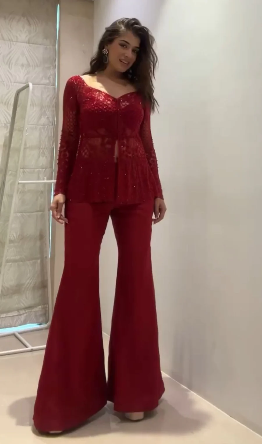 Red Cherry Embroidery Indo Western